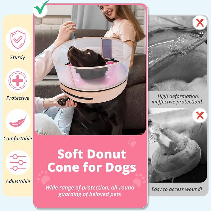 Inflatable Dog Cone with Transparent Shield, Protective Dog Donut Collar After - Image 4