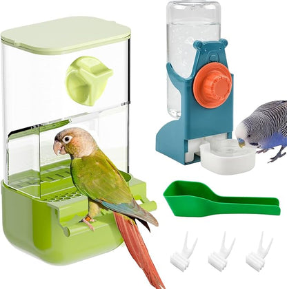 BNOSDM Automatic Bird Feeder Water Dispenser Set No Mess Bird Cage Feeders by BNOSDM