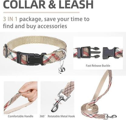 PUPTECK Adjustable Dog Harness Collar and Leash Set Step in No Pull Pet Harness - Image 4