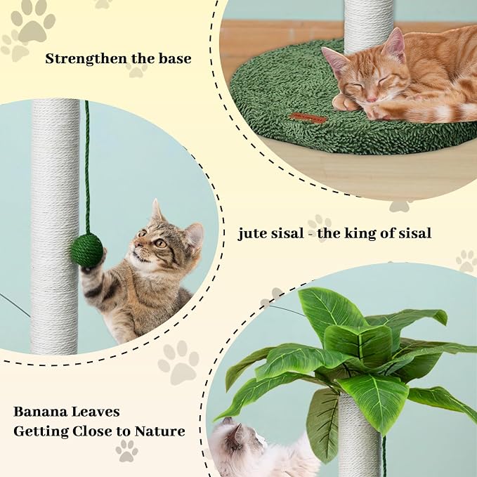 Meowoou Cat Scratching Post 33 Inch Tall Cat Scratcher - Image 3