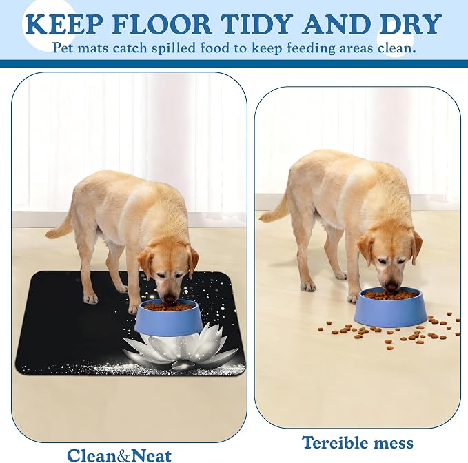Magic White Lotus Pet Feeding Mat–Christmas Stocking Quick Dry Absorbent Dog - Image 5
