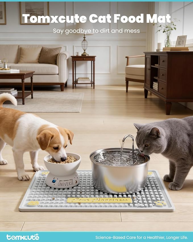 Tomxcute Extra Thick Pet Feeding Mat 19.7" x 14.2", BPA-Free Food-Grade PVC - Image 2
