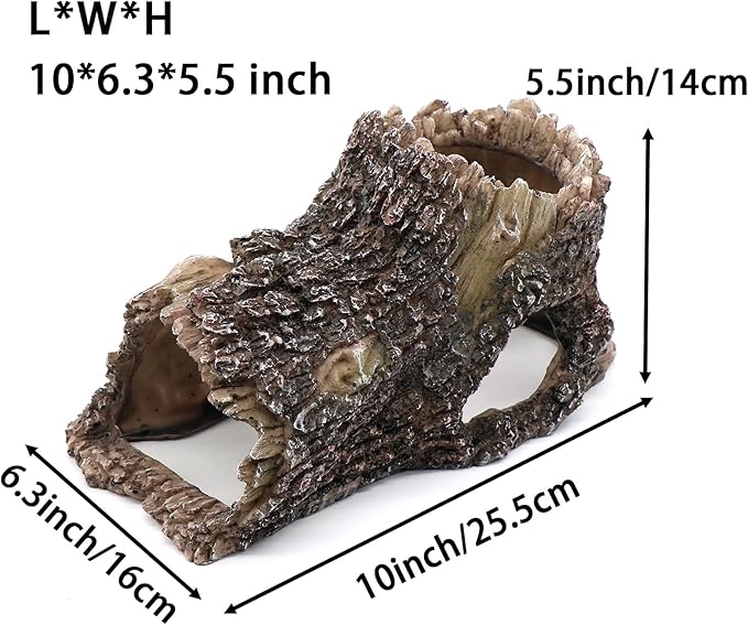 Tree Trunk Cave Aquarium Decoration Reptile Cave Climb Hideout Hideaway - Image 4