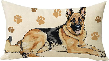 German Shepherd Dog Lumbar Decorative Throw Pillow Cover 12 x 20, Rectangular by Fjfz