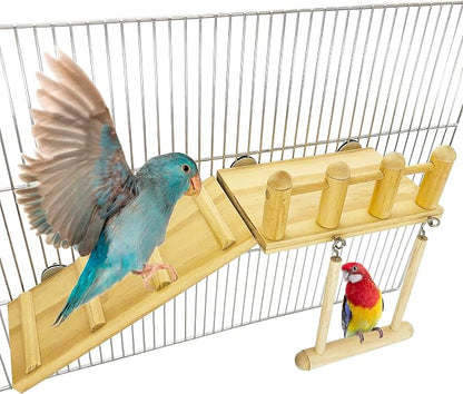 Parrot Climbing Ladder, Bird Wooden Playground by CAREUPET