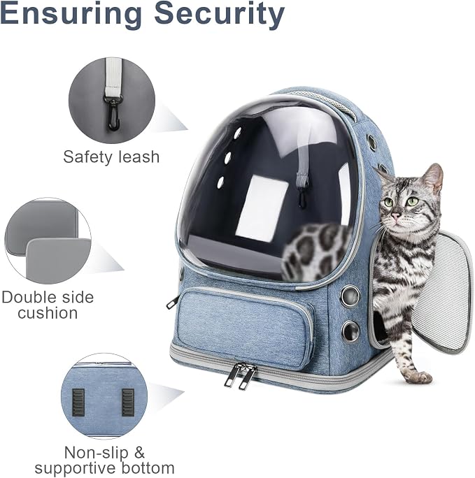 Cat Backpack Carrier, Breathable Cat Bubble Backpack Large Space Cat Carrier - Image 6