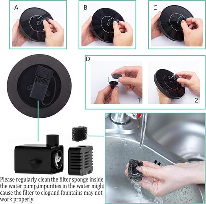 Solar Fountain for Bird Bath, Solar Powered Fountain Pump 1.5W Solar Water - Image 6