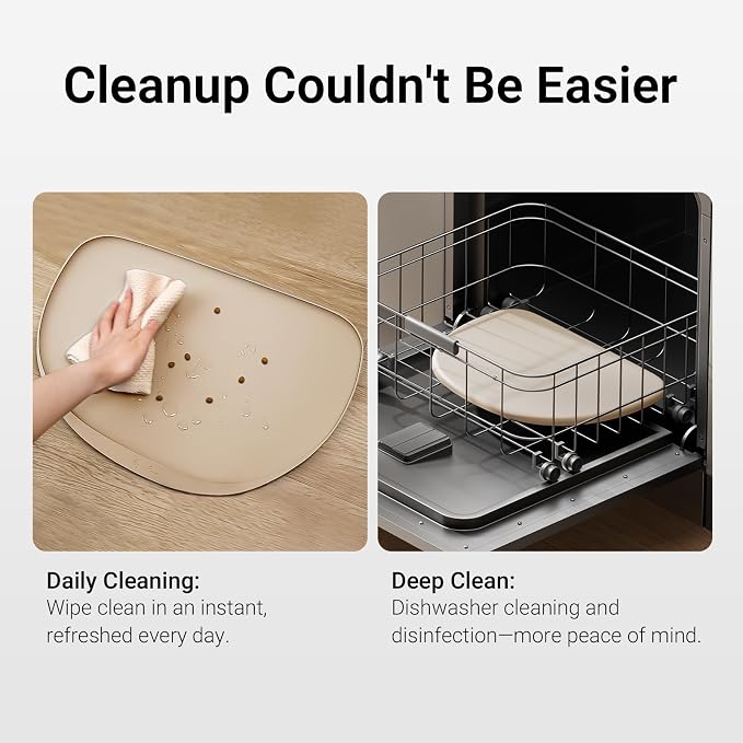 DownyPaws Cat Food Mats for Floors Waterproof, BPA Free Silicone Pet Food Mat - Image 9