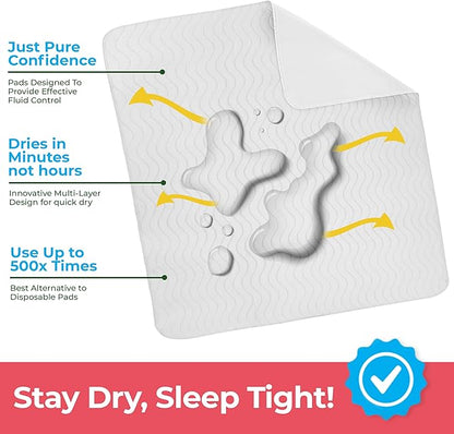 Utopia Bedding Washable Underpads 34" x 52", Waterproof Reusable Heavy - Image 3