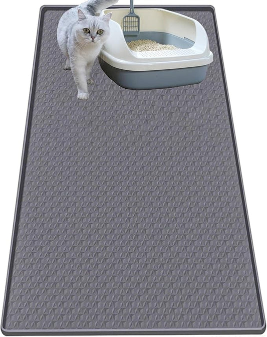 Cat Litter Mat for Litter Box, Silicone Large Cat Litter Trapping Mat by Jacooxi