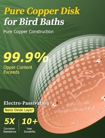 Mellbree 2-Pack Bird Bath Copper Disk, 0.6mm Reinforced 99.99% Pure Copper - Image 4