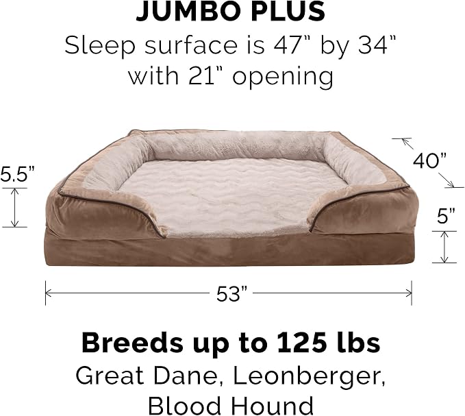 Furhaven Memory Foam Dog Bed for Large Dogs w/ Removable Bolsters & Washable - Image 2