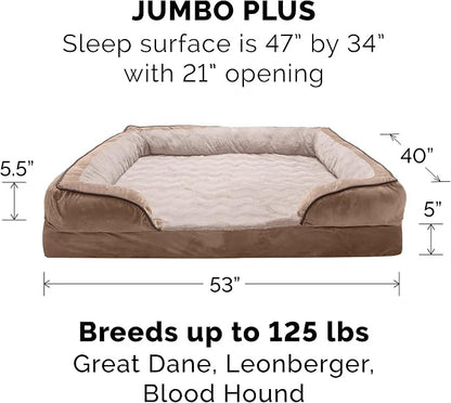 Furhaven Memory Foam Dog Bed for Large Dogs w/ Removable Bolsters & Washable - Image 2