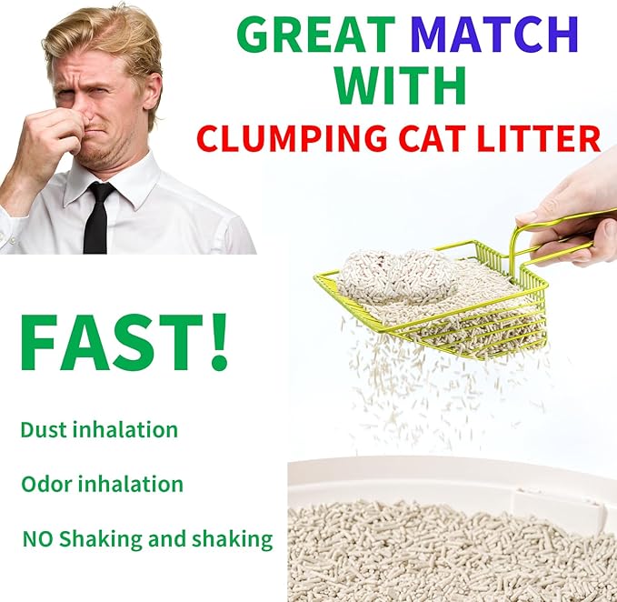 DHXYZZB Cat Litter Scoop with Holder, Metal Cat Litter Scoop Deep Shovel Kitty - Image 4
