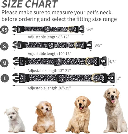 QQPETS Adjustable Soft Dog Collar: Print Flower Pink Multicolor Cute Patterns - Image 6