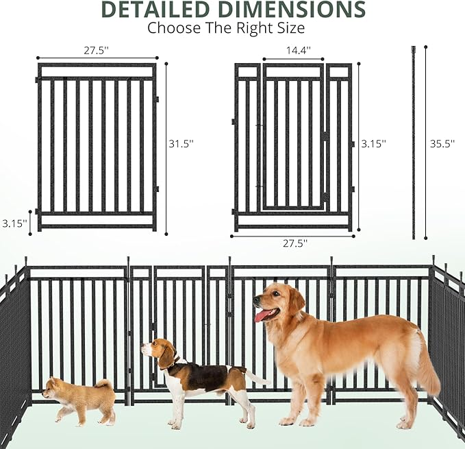 Dog Playpen Metal Dog Fence Outdoor - Image 4