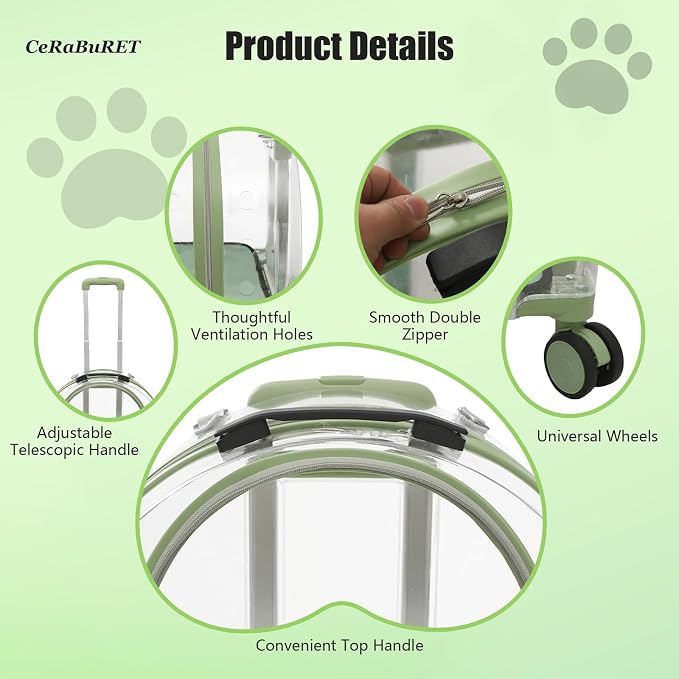 Transparent & Fully Breathable Hard Cat Carrier - Image 3