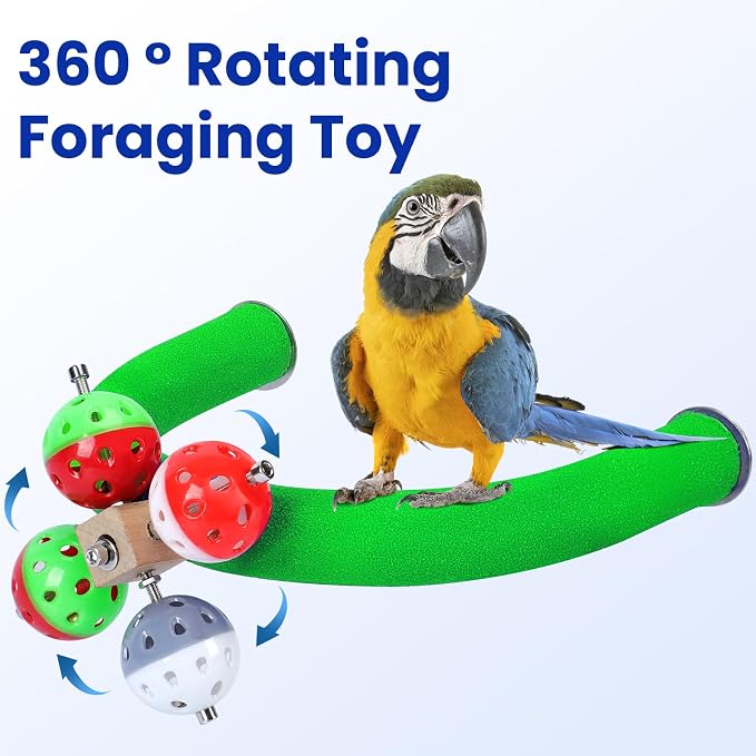 U Shape Parrot Perch Stand Toy Bird Platform Sand Paw Grinding Clean Stick - Image 3