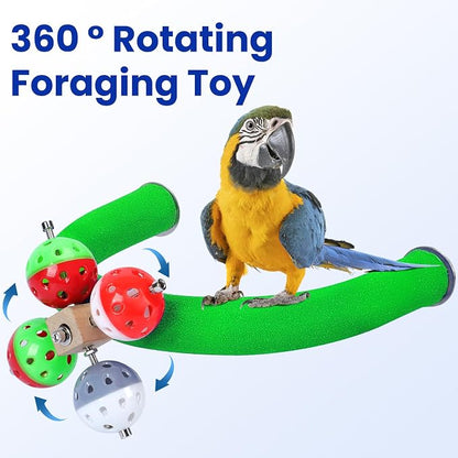 U Shape Parrot Perch Stand Toy Bird Platform Sand Paw Grinding Clean Stick - Image 3