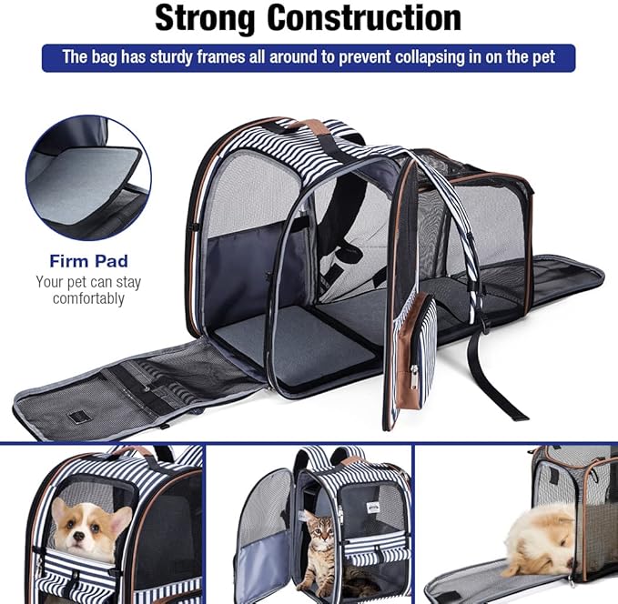 Lekebobor Large Cat Backpack Carrier Expandable Pet Carrier Backpack - Image 3
