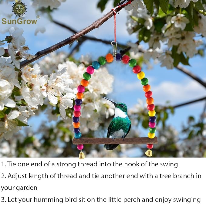 SunGrow Colorful Finch Swing Toy - Image 5
