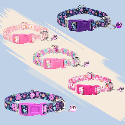 Floral Puppy Collar with Bell - Image 6