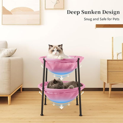 Double Cat Bed Pink, Breathable Pet Bed - Image 4