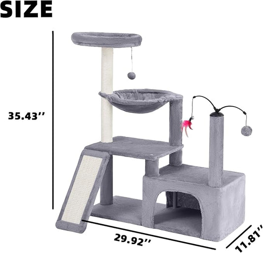 YUNIQUE Multi-Functional Cat Tree Tower, Big Cat Condo - Image 2