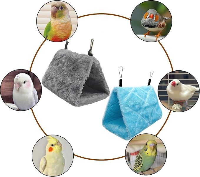 Tfwadmx 2Pcs Bird Tent Plush Hammock Hanging Warm Hut Nest - Image 7