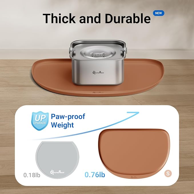 DownyPaws Cat Food Mats for Floors Waterproof, BPA Free Silicone Pet Feeding Mat - Image 8