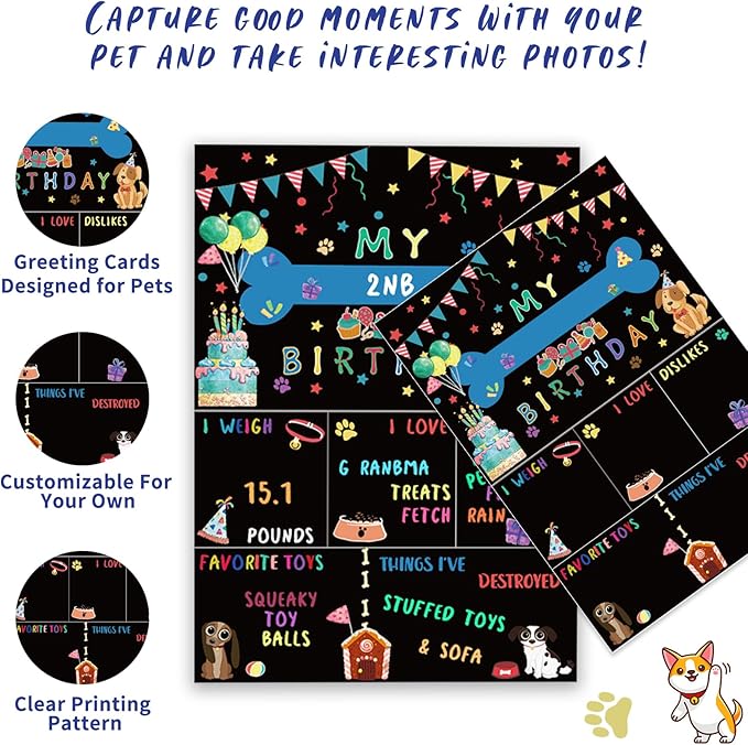 Blue Dog Birthday Party Supplies Pet Birthday Bandanas Boy Doggy Birthdays Hat - Image 4