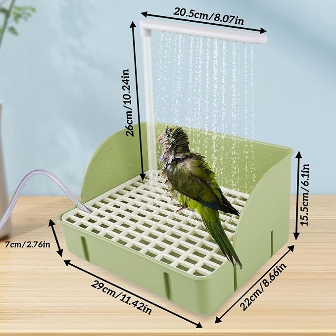 Automatic Bird Bath with Pump, Parrot Bathtub with Anti-Bite Cord Protector - Image 5