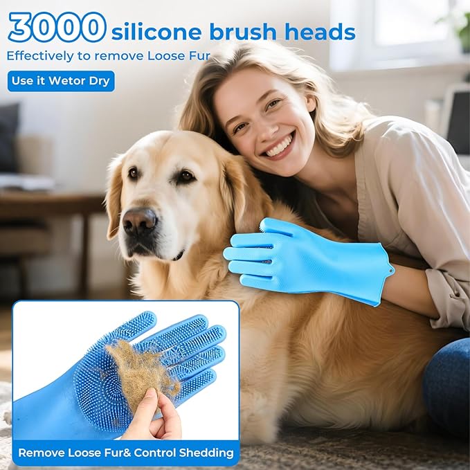 2PCS Dog Washing Gloves and Dog Shampoo Brush, Dog Bath Brush That can add Dog - Image 5