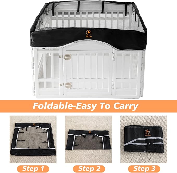 PJYuCien Dog Playpen Mesh Top Cover, Fits 36 Inch 4 Panels Regular Square - Image 7