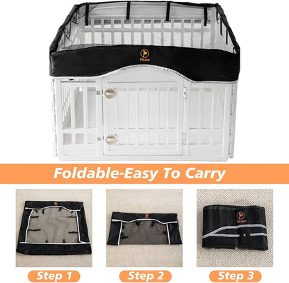 PJYuCien Dog Playpen Mesh Top Cover, Fits 36 Inch 4 Panels Regular Square - Image 7