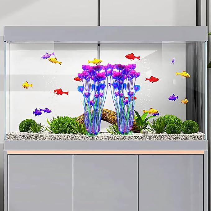 AQUANEAT Artificial Fish Tank Plants, Plastic Aquarium Accessories Large - Image 6