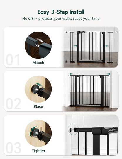 Babelio Baby Gate, 29-43" Auto-Close Easy Install Pet Gate, PressGuard P7 Extra - Image 7