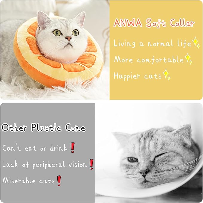 ANWA Adjustable Cat Cone Collar Soft, Cute Cat Donut Collar After Surgery - Image 6