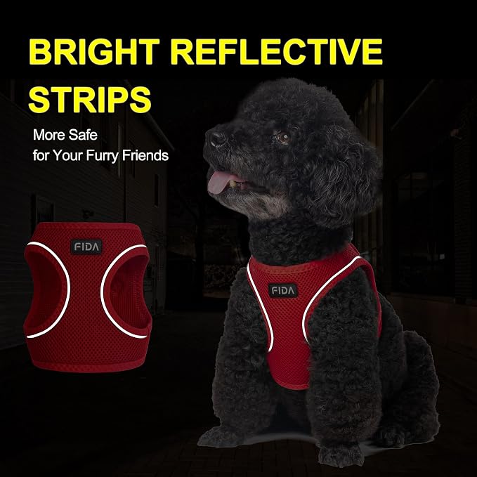 Fida Comfy Dog Harness with Leash, Soft Puppy Vest Escape Proof, Breathable - Image 4