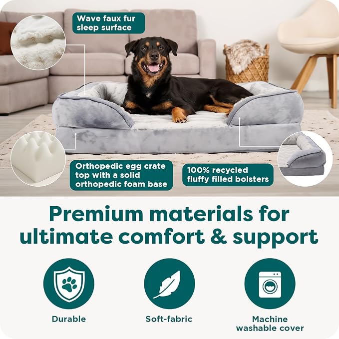 Furhaven Orthopedic Dog Bed for Large Dogs w/ Removable Bolsters & Washable - Image 5
