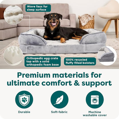 Furhaven Orthopedic Dog Bed for Large Dogs w/ Removable Bolsters & Washable - Image 5