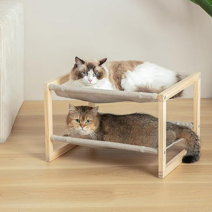 Cat Hammock, Double Layer Wooden Bed by CatAve