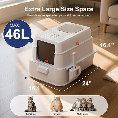 FURTIME Stainless Steel Litter Box - Image 3