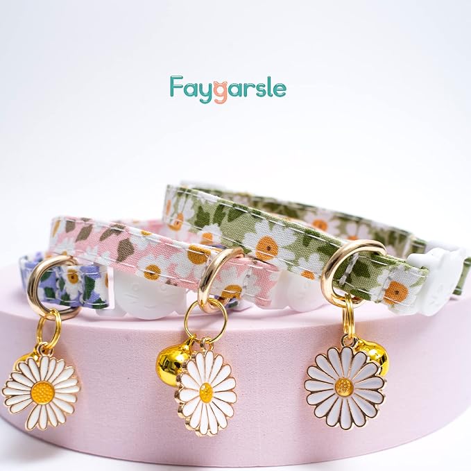 Faygarsle 3 Pack Cotton Safe Breakaway Cat Collars - Image 2