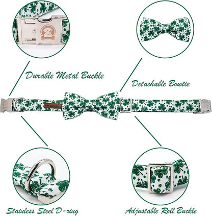 MR. CHUBBYFACE St.Patrick's Day Dog Collar Green Clovers Adjustable Dog Collar - Image 3