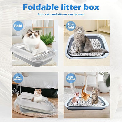 kathson Collapsible Litter Box for Kittens, Low Entry Senior Cat Litter Box - Image 7