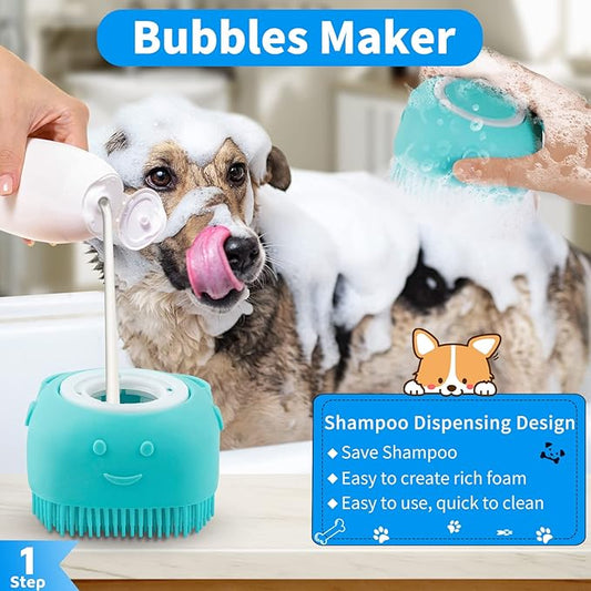 Comotech 6PCS Dog Bath Brush & Dog Toothbrush | Adjustable Handle Shampoo Brush - Image 2