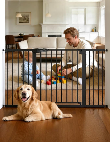 Babelio Extra Wide Baby/Dog Gate PressGuard P7, 29-55" Auto Close by BABELIO