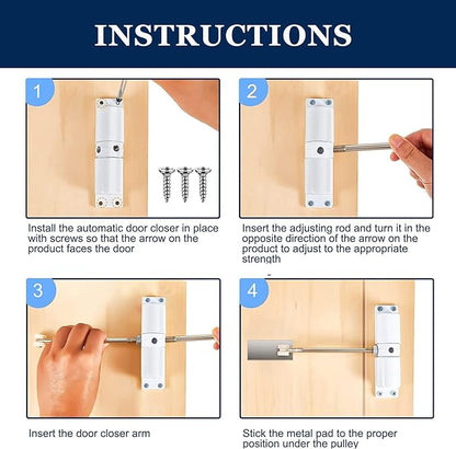 Automatic Door Closer, Zinc Alloy Safety Spring Door Closer Adjustable 30 kg - Image 4
