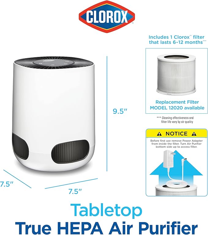 Clorox Air Purifiers for Bedroom Home, True HEPA Filter, Small Rooms Up to 200 - Image 7